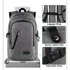 Laptop Backpack, Business Water Resistant Gray. New with tags